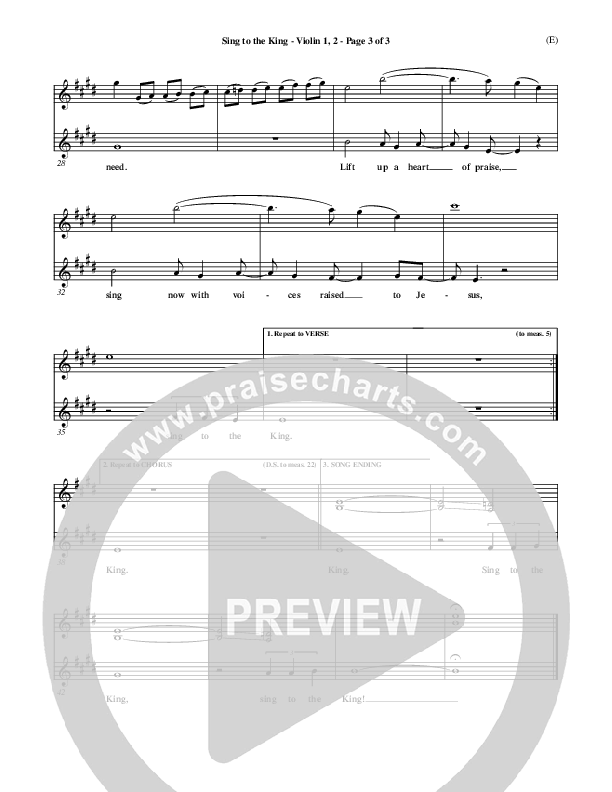 Sing To The King Violin 1/2 (Billy Foote)