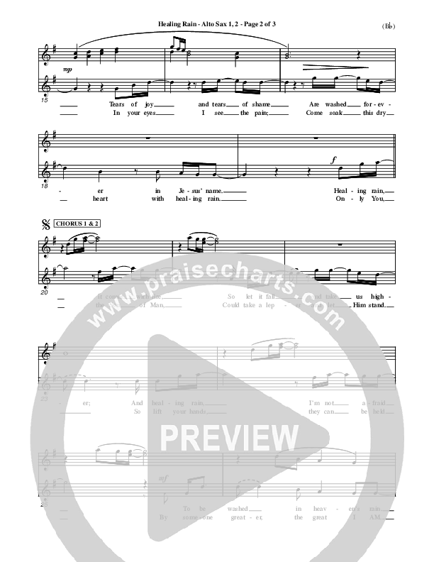 Healing Rain Alto Sax 1/2 (Michael W. Smith)