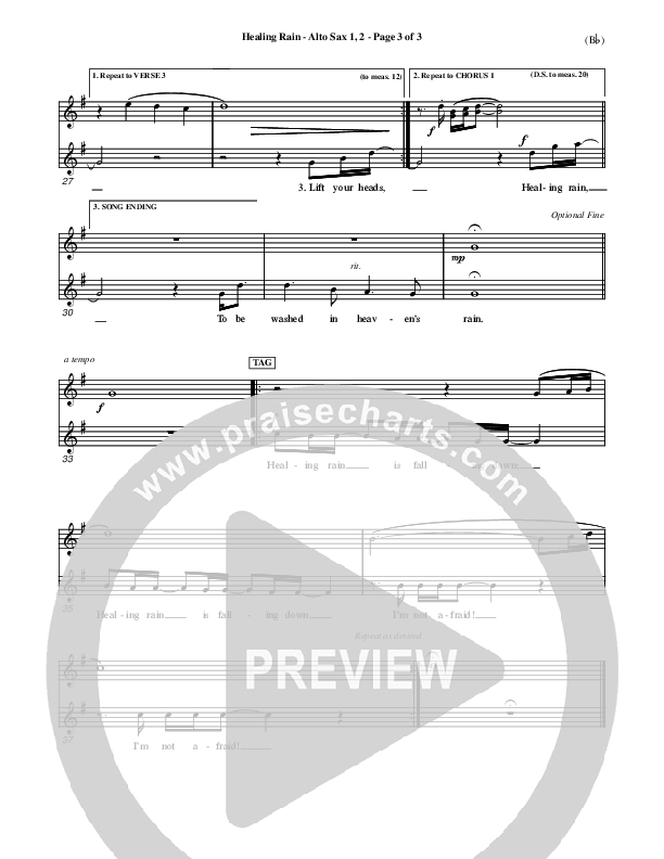 Healing Rain Alto Sax 1/2 (Michael W. Smith)