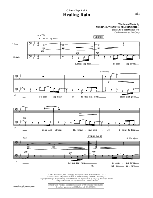 Healing Rain Contrabass (Michael W. Smith)