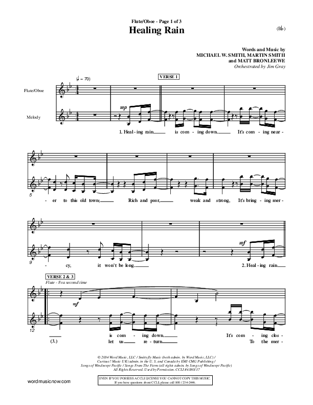 Healing Rain Flute/Oboe (Michael W. Smith)