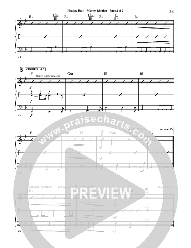 Healing Rain Rhythm Chart (Michael W. Smith)