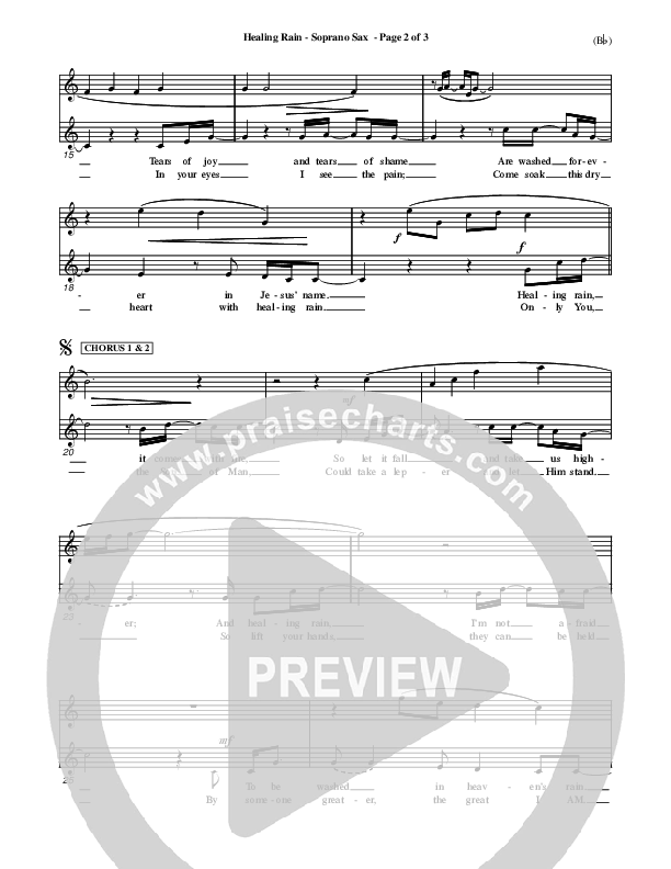 Healing Rain Soprano Sax (Michael W. Smith)