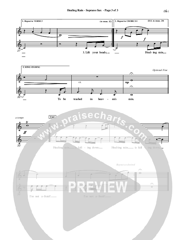 Healing Rain Soprano Sax (Michael W. Smith)