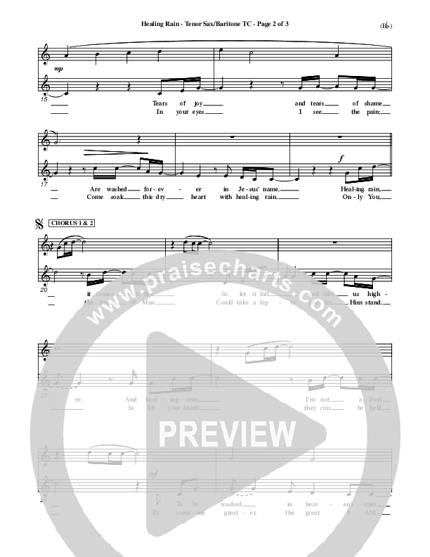 Healing Rain Tenor Sax 2 (Michael W. Smith)