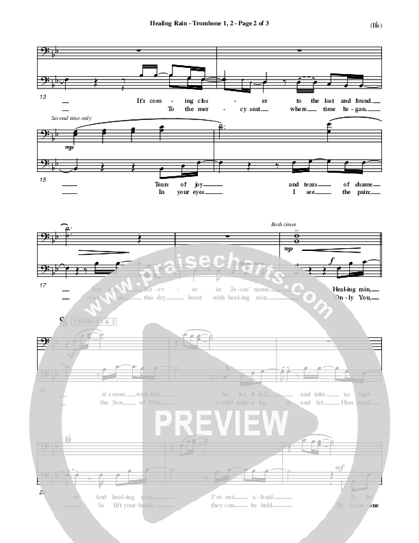 Healing Rain Trombone 1/2 (Michael W. Smith)