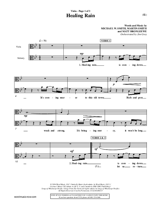 Healing Rain Viola (Michael W. Smith)