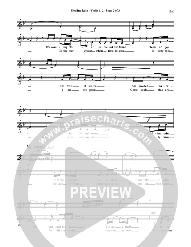 Healing Rain Violin 1/2 (Michael W. Smith)