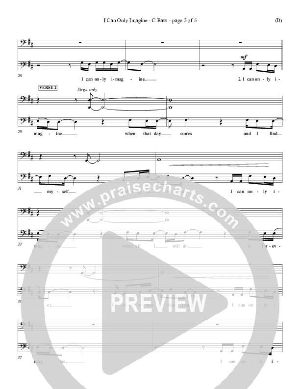 I Can Only Imagine Contrabass (MercyMe)