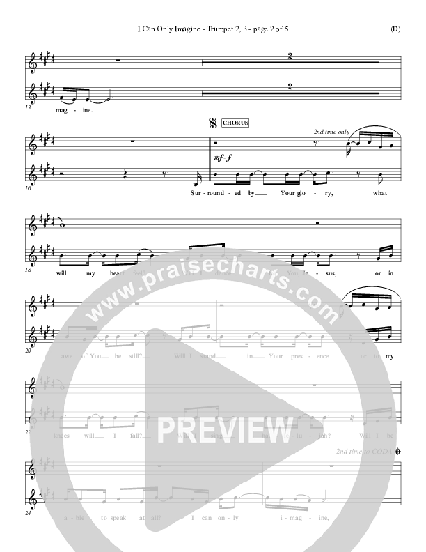 I Can Only Imagine Trumpet (MercyMe)