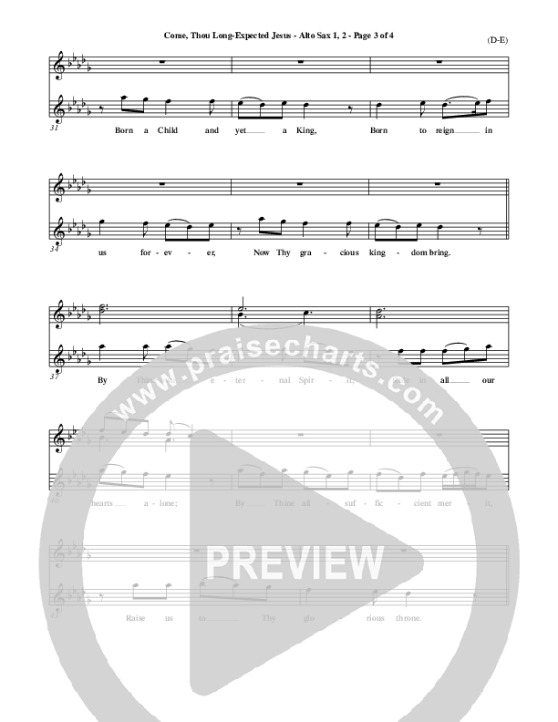 Come Thou Long Expected Jesus Alto Sax 1/2 ()