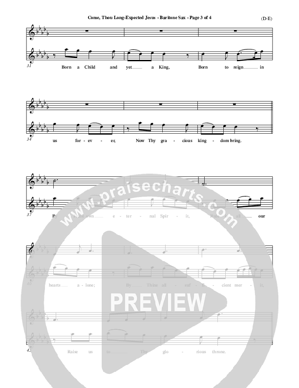 Come Thou Long Expected Jesus Bari Sax ()