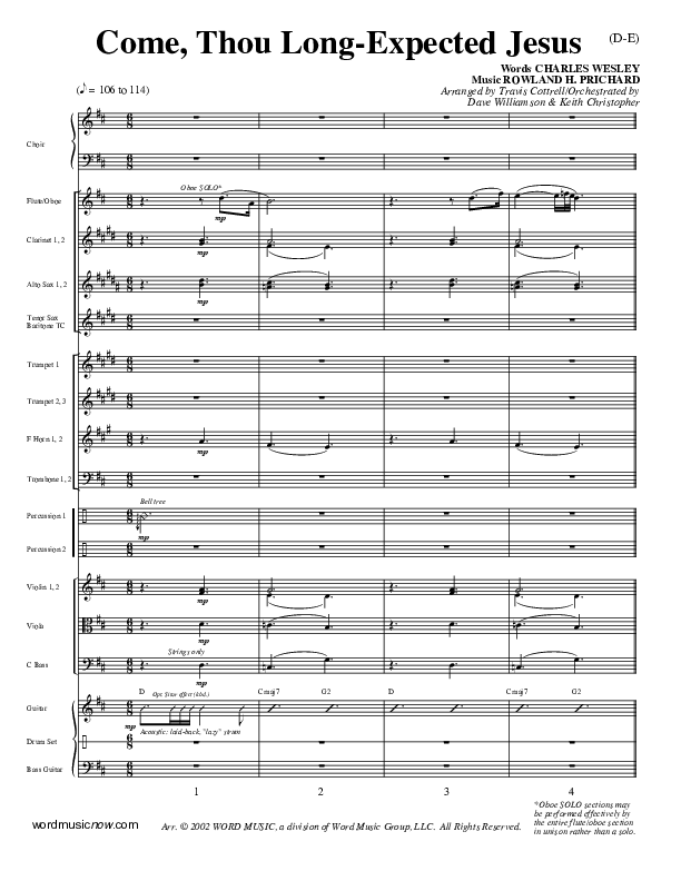 Come Thou Long Expected Jesus Conductor's Score ()