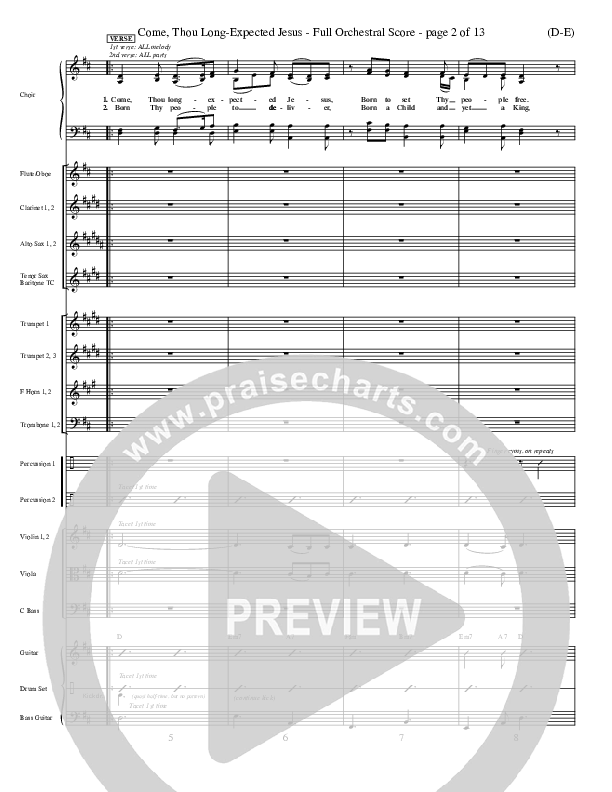 Come Thou Long Expected Jesus Conductor's Score ()