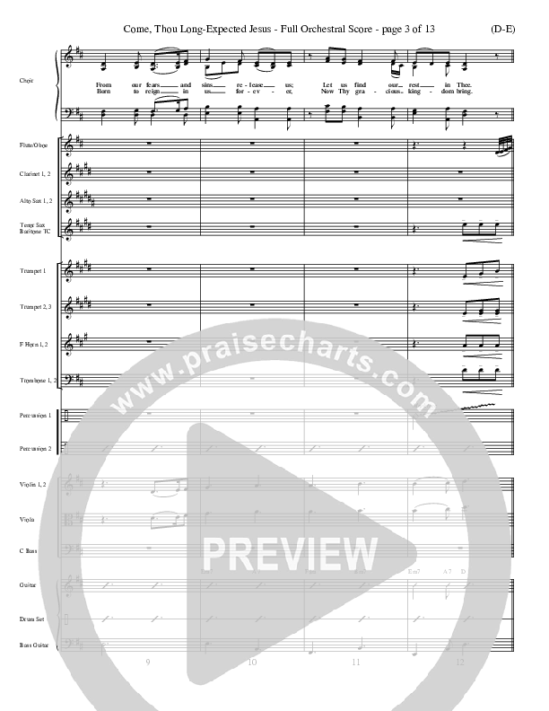 Come Thou Long Expected Jesus Conductor's Score ()