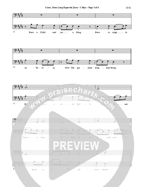 Come Thou Long Expected Jesus Contrabass ()