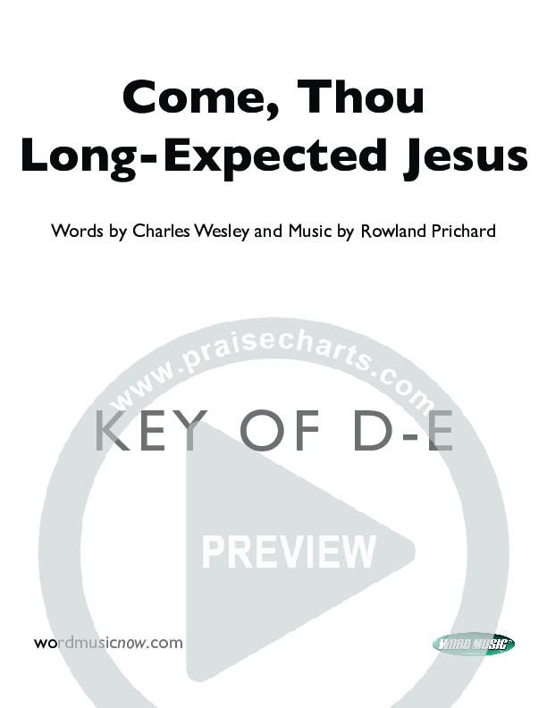 Come Thou Long Expected Jesus Cover Sheet ()