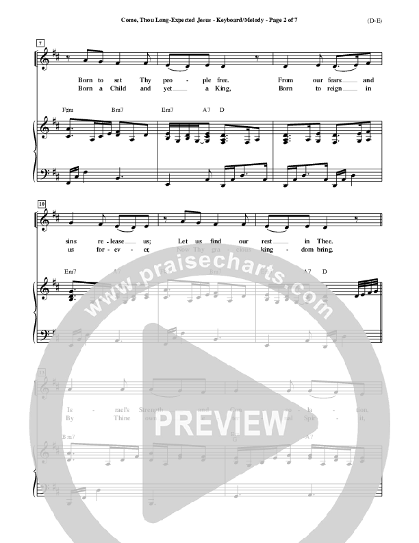 Come Thou Long Expected Jesus Lead Sheet ()
