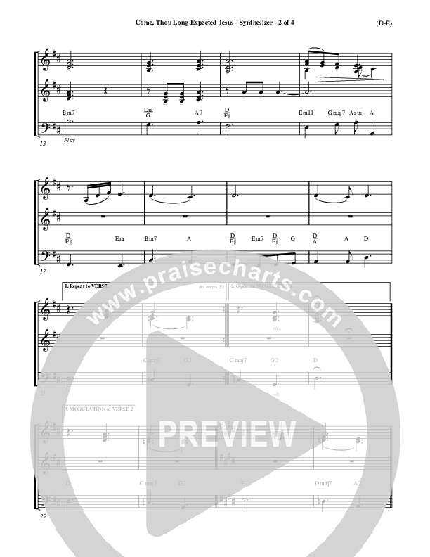 Come Thou Long Expected Jesus Synth ()