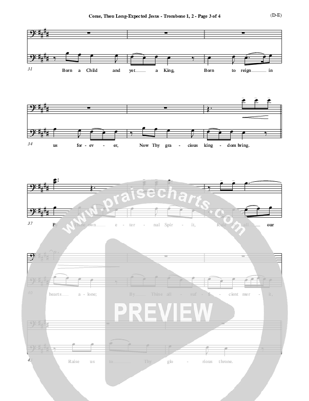 Come Thou Long Expected Jesus Trombone 1/2 ()