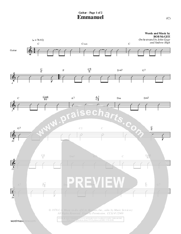 Emmanuel Rhythm Chart (Bob McGee)