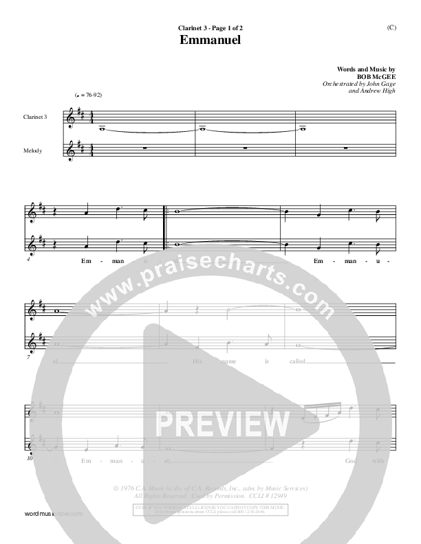 Emmanuel Clarinet 3 (Bob McGee)