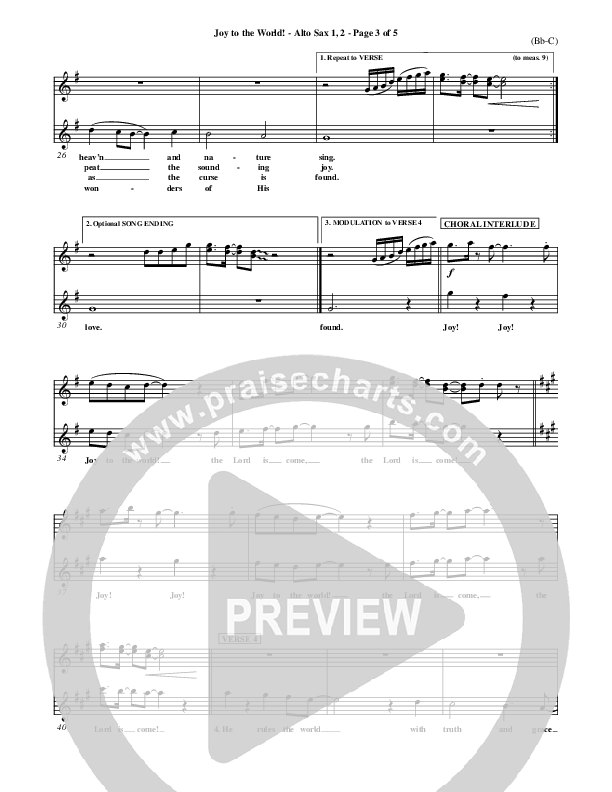 Joy To The World Alto Sax 1/2 ()