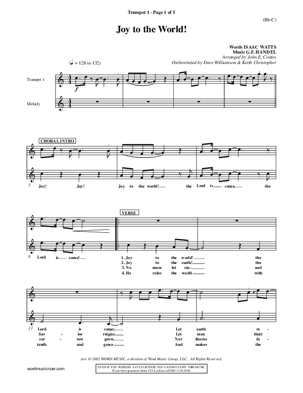 Joy To The World Trumpet 1 ()