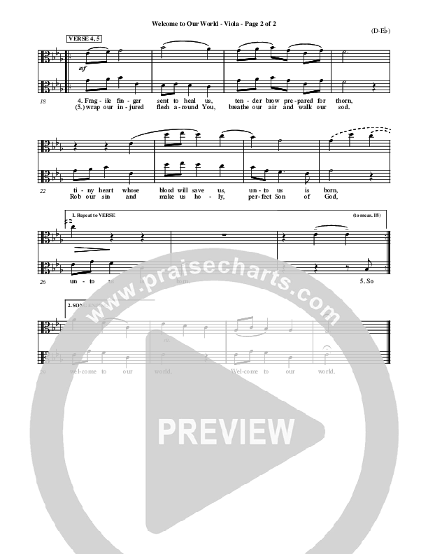 Welcome To Our World Viola (Chris Rice)