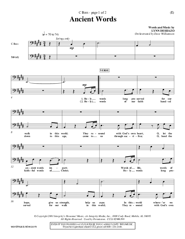 Ancient Words Contrabass (Lynn DeShazo)