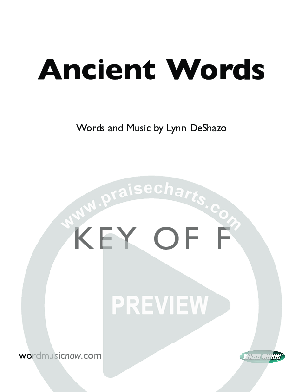 Ancient Words Cover Sheet (Lynn DeShazo)