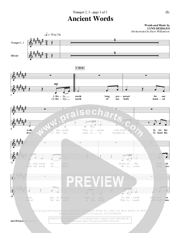 Ancient Words Trumpet 2/3 (Lynn DeShazo)