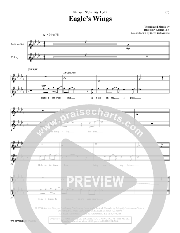 Eagle's Wings Bari Sax (Reuben Morgan)