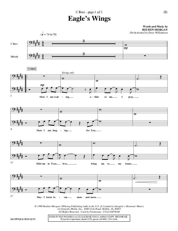 Eagle's Wings Contrabass (Reuben Morgan)