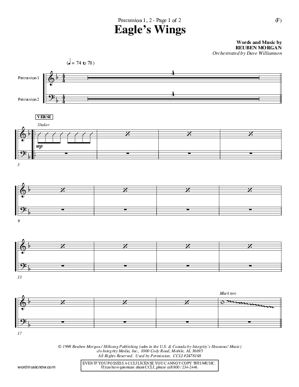 Eagle's Wings Percussion 1/2 (Reuben Morgan)