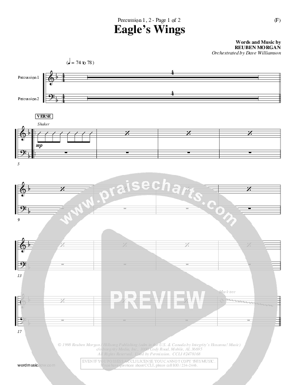 Eagle's Wings Percussion 1/2 (Reuben Morgan)