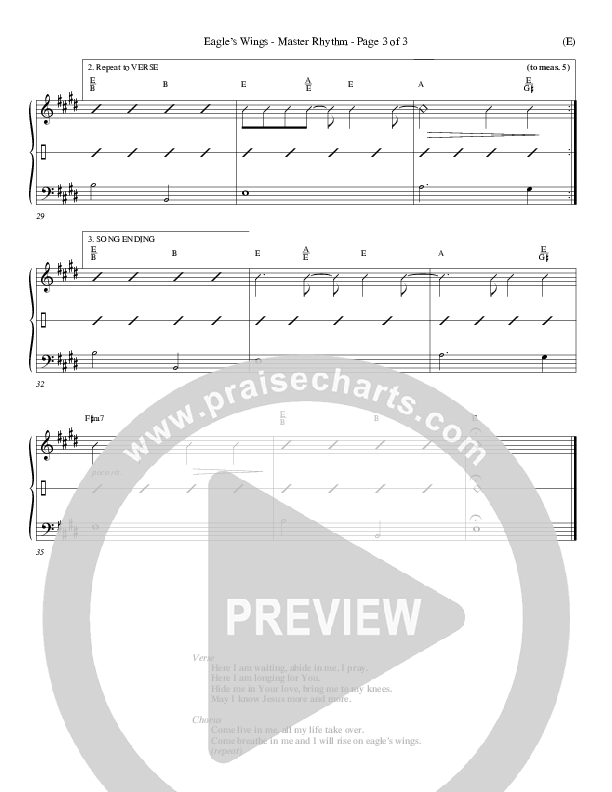 Eagle's Wings Rhythm Chart (Reuben Morgan)