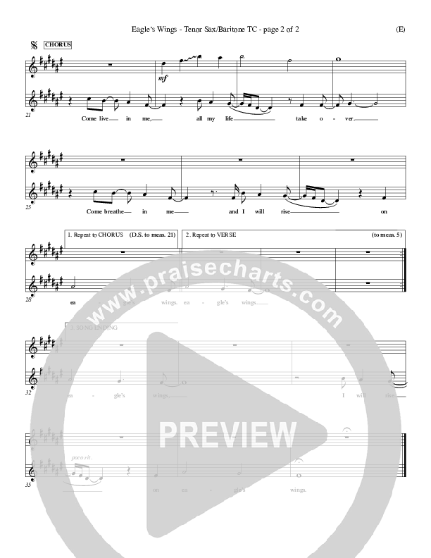 Eagle's Wings Tenor Sax 2 (Reuben Morgan)