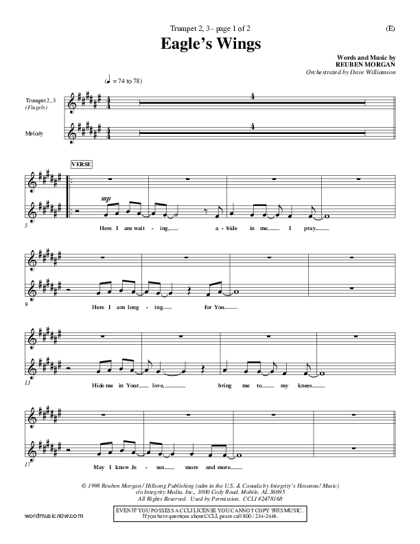 Eagle's Wings Trumpet 2/3 (Reuben Morgan)