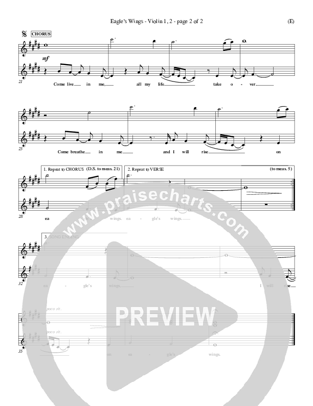 Eagle's Wings Violin 1/2 (Reuben Morgan)