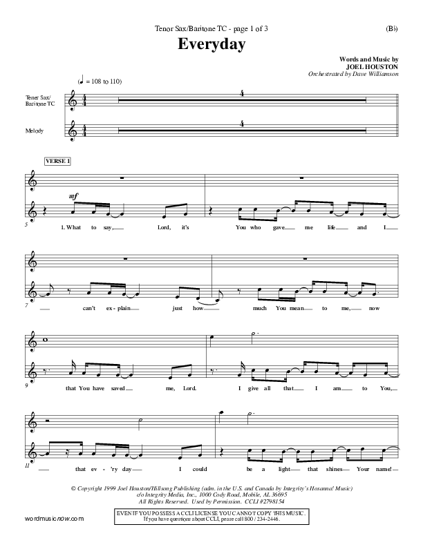 Everyday Tenor Sax/Baritone T.C. (Joel Houston)