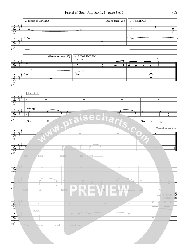 Friend Of God Alto Sax 1/2 (Israel Houghton)