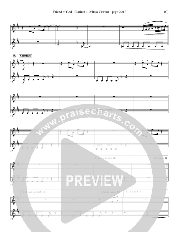 Friend Of God Clarinet 1/2 (Israel Houghton)