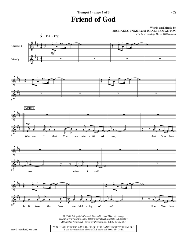 Friend Of God Trumpet 1 (Israel Houghton)