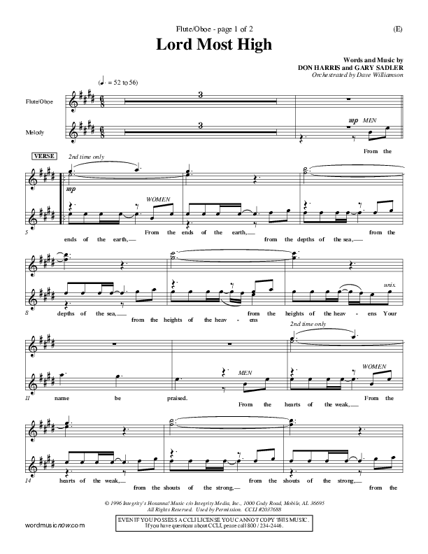 Lord Most High Flute/Oboe (Gary Sadler)