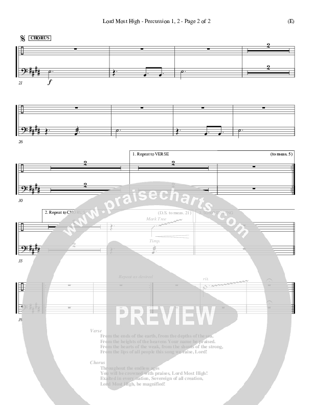 Lord Most High Percussion 1/2 (Gary Sadler)