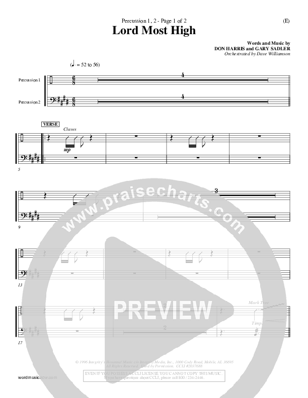 Lord Most High Percussion 1/2 (Gary Sadler)