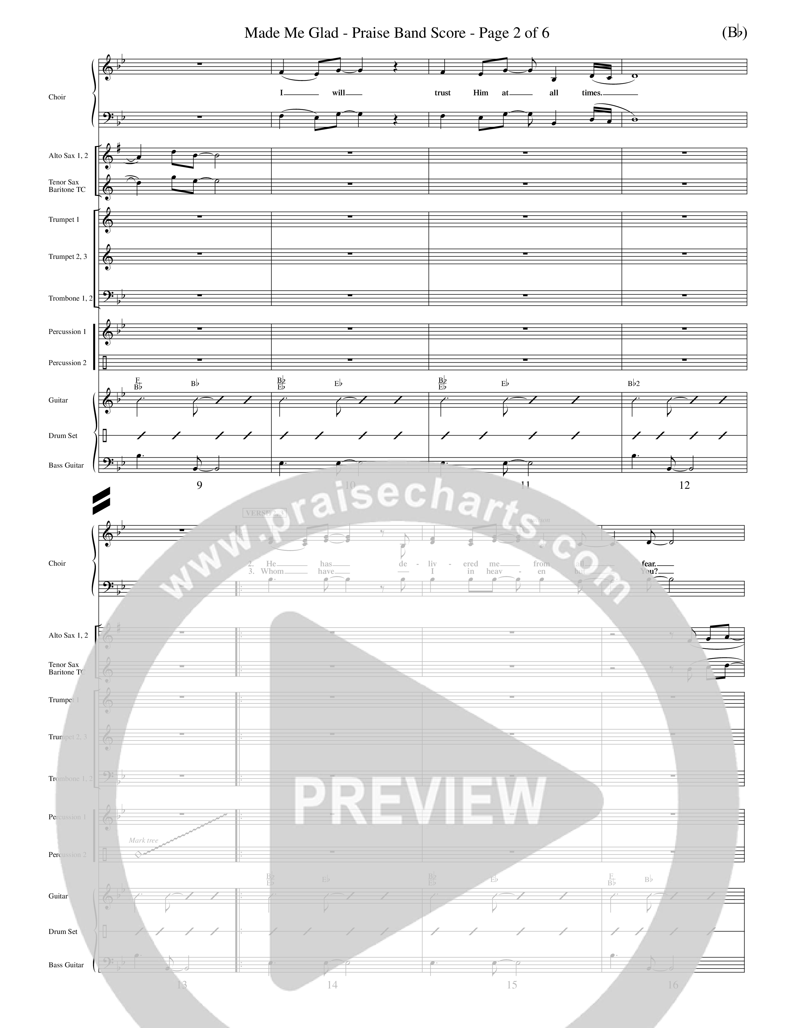 Made Me Glad (Choral Anthem SATB) Conductor's Score (Word Music Choral / Orch. Dave Williamson)