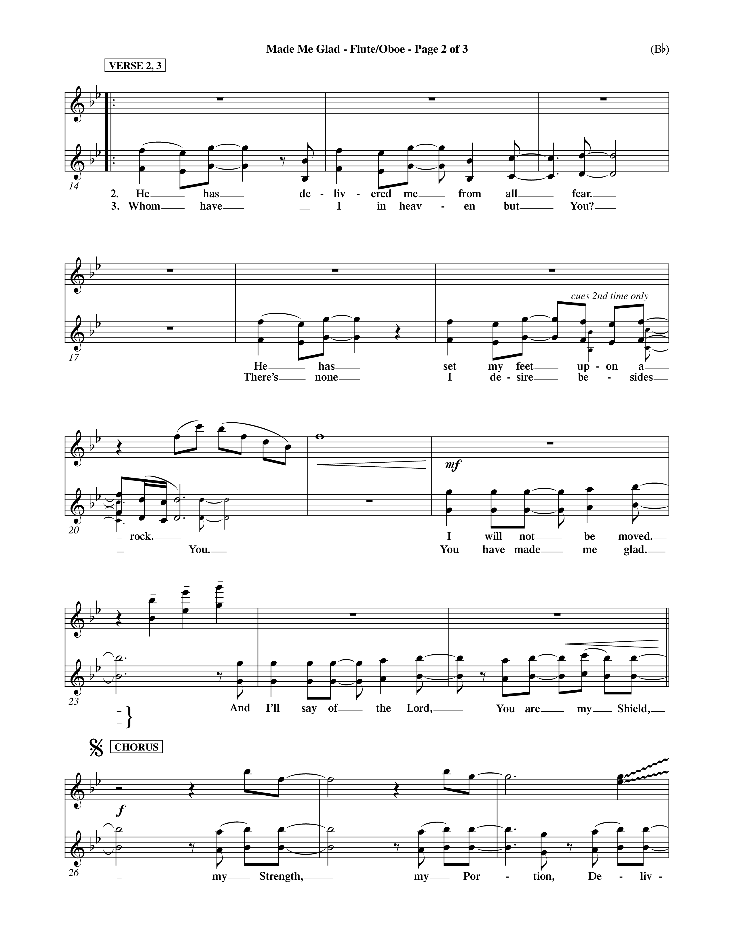 Made Me Glad (Choral Anthem SATB) Flute/Oboe (Word Music Choral / Orch. Dave Williamson)