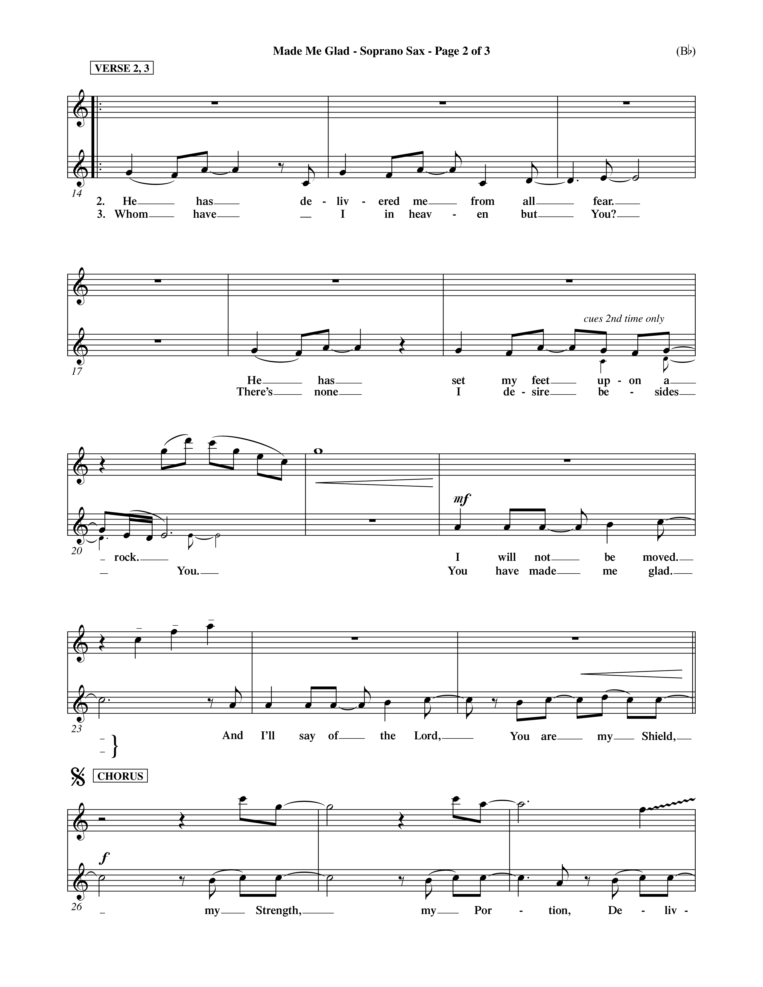 Made Me Glad (Choral Anthem SATB) Saxophone (Word Music Choral / Orch. Dave Williamson)